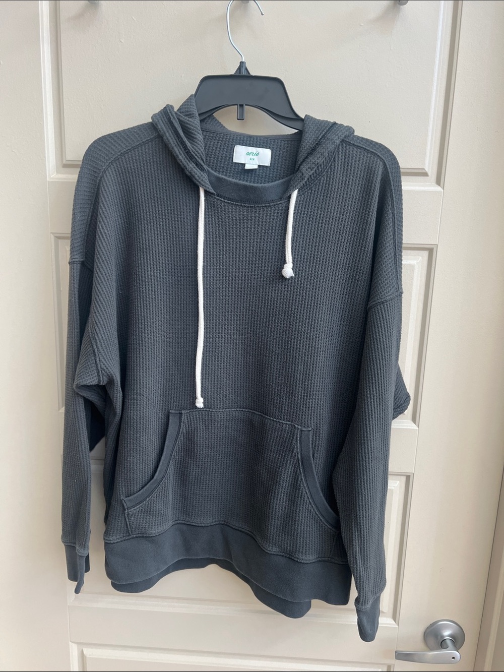 aerie Crewneck Waffle-Knit Hoodie Sweater  M winter fall cottagecore